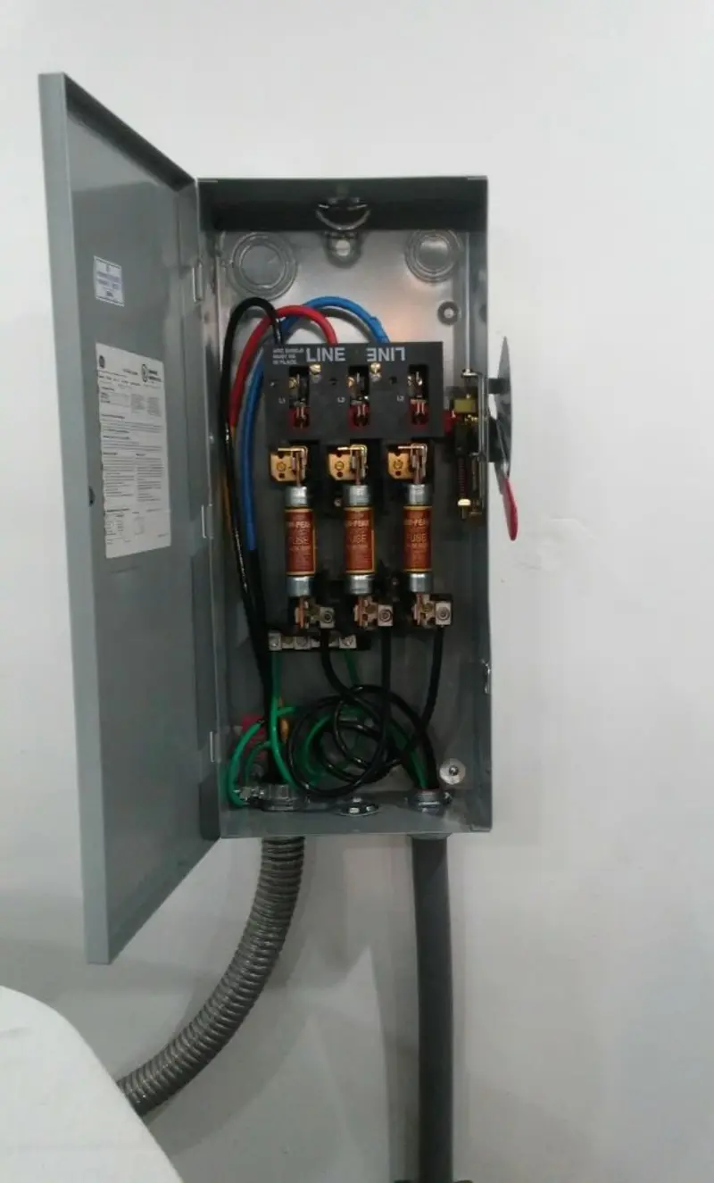 Three-phase disconnect switch installed for Electrical Wiring & Rewiring in Bethany